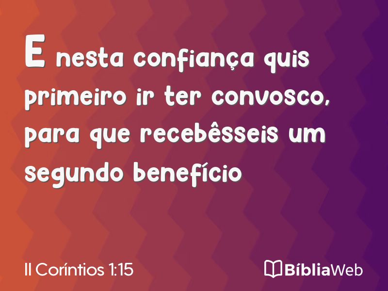II Coríntios 1:15 em imagem para compartilhar