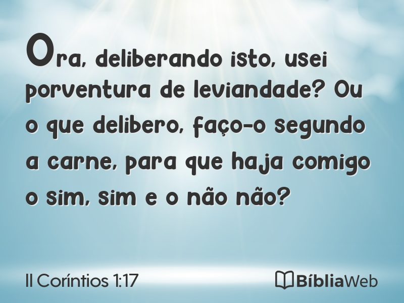 II Coríntios 1:17 em imagem para compartilhar