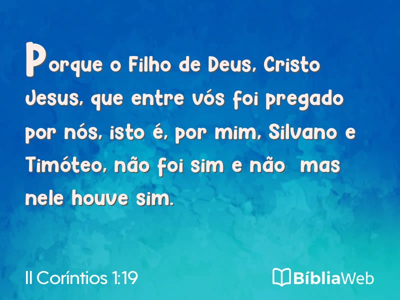 II Coríntios 1:19 em imagem para compartilhar