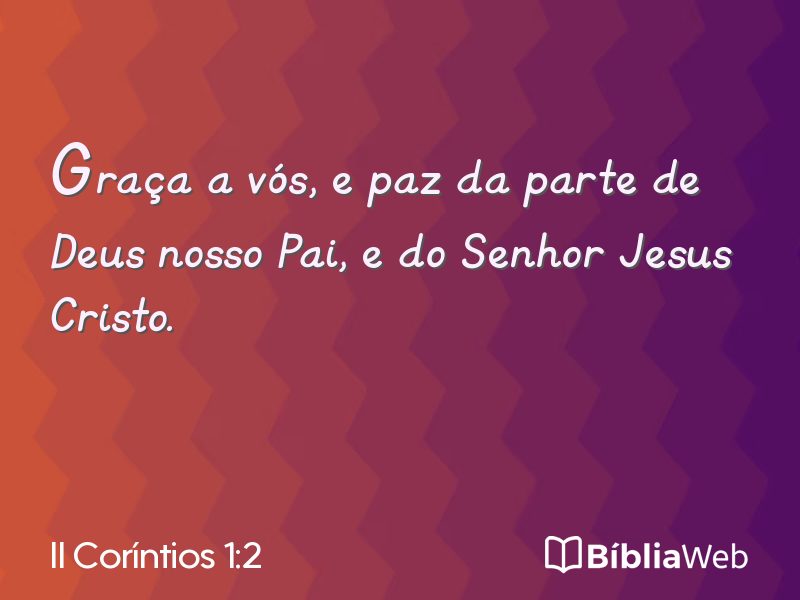 II Coríntios 1:2 em imagem para compartilhar