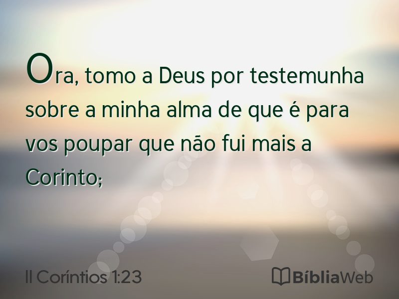 II Coríntios 1:23 em imagem para compartilhar