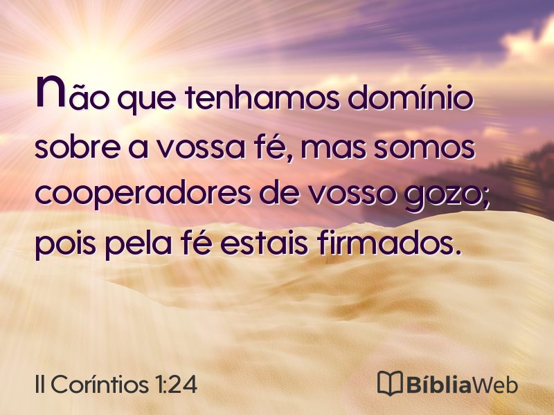 II Coríntios 1:24 em imagem para compartilhar