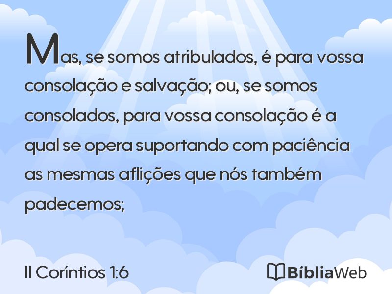 II Coríntios 1:6 em imagem para compartilhar