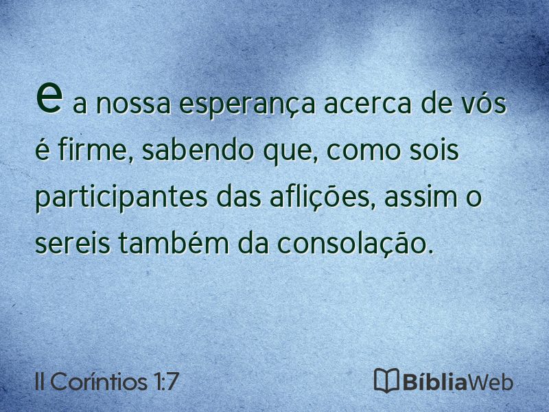II Coríntios 1:7 em imagem para compartilhar