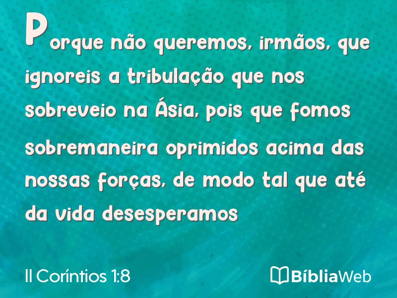 II Coríntios 1:8 em imagem para compartilhar