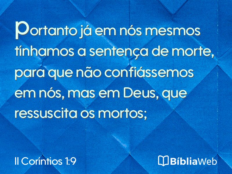II Coríntios 1:9 em imagem para compartilhar
