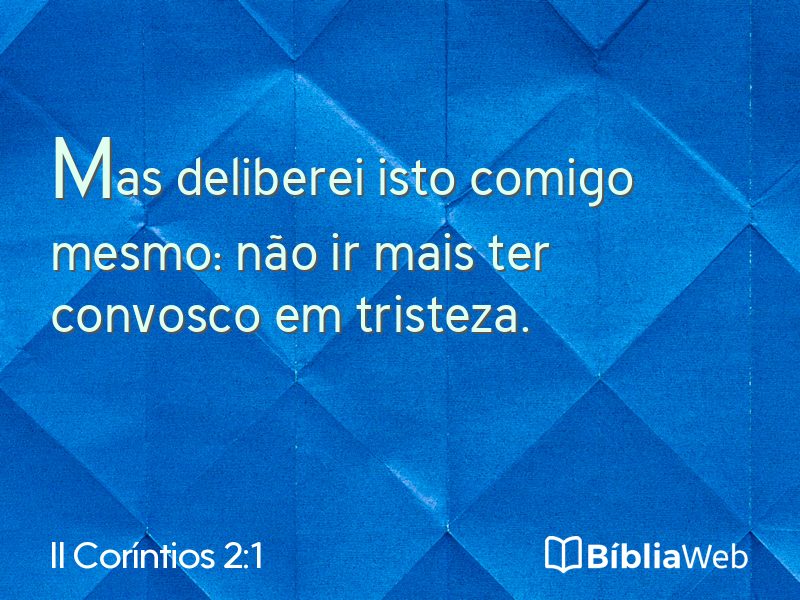 II Coríntios 2:1 em imagem para compartilhar