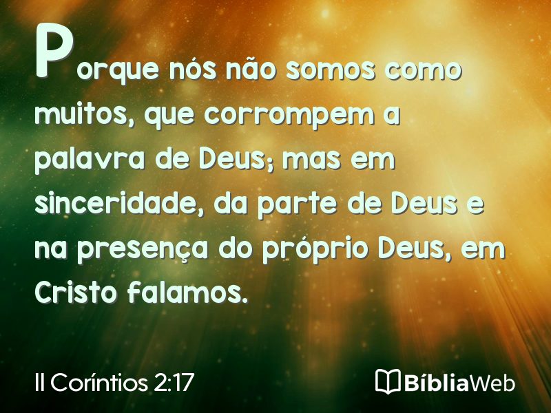 II Coríntios 2:17 em imagem para compartilhar