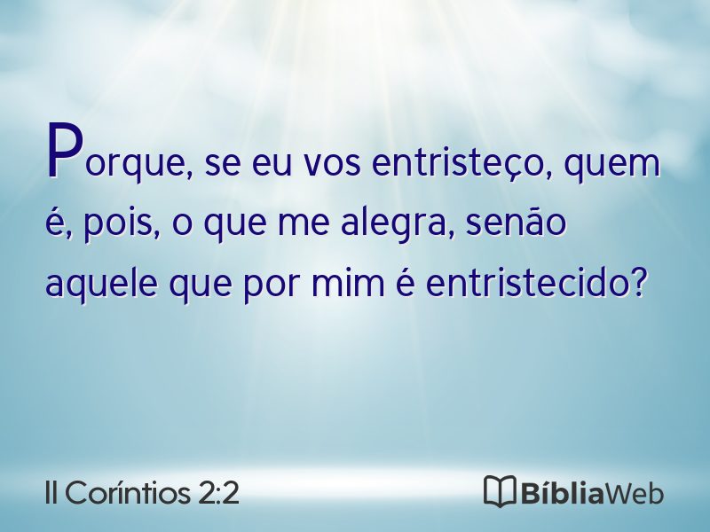 II Coríntios 2:2 em imagem para compartilhar