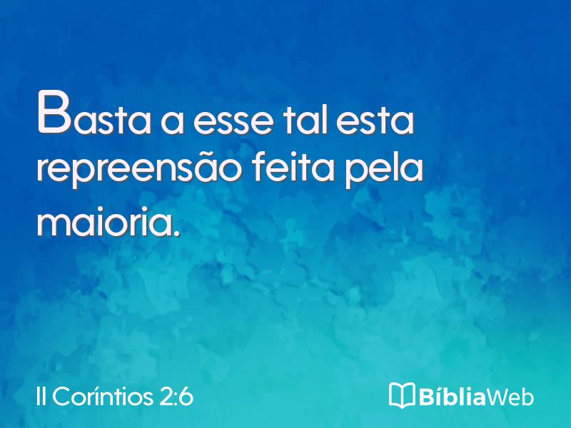 II Coríntios 2:6 em imagem para compartilhar
