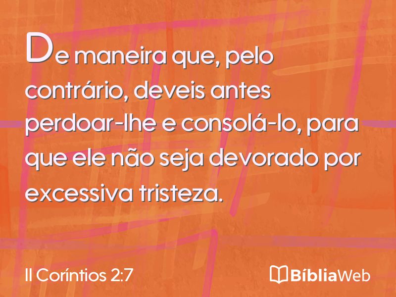 II Coríntios 2:7 em imagem para compartilhar