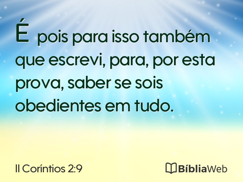 II Coríntios 2:9 em imagem para compartilhar