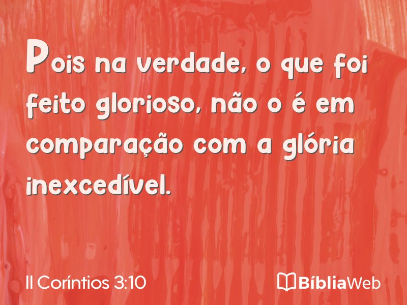 II Coríntios 3:10 em imagem para compartilhar