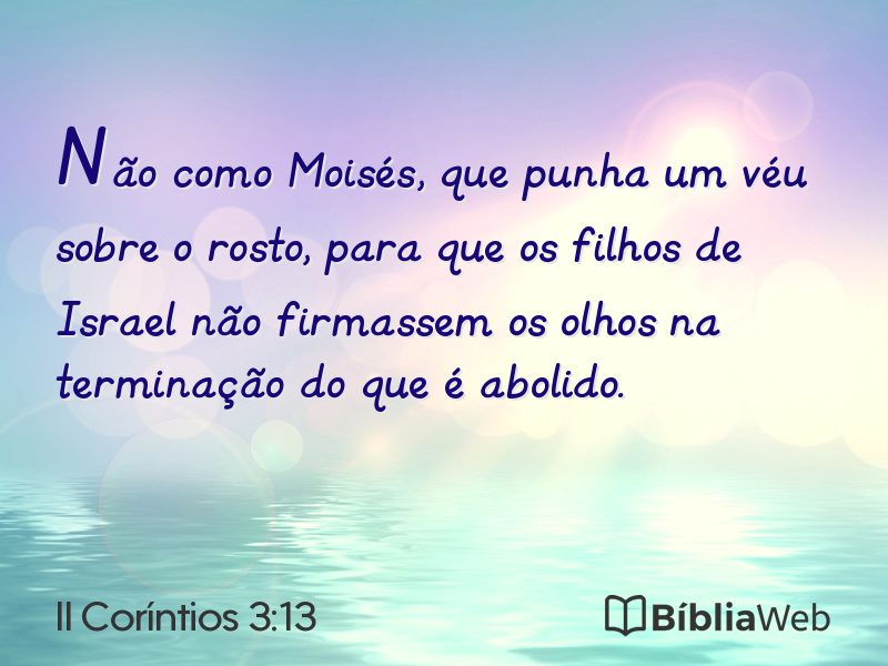 II Coríntios 3:13 em imagem para compartilhar