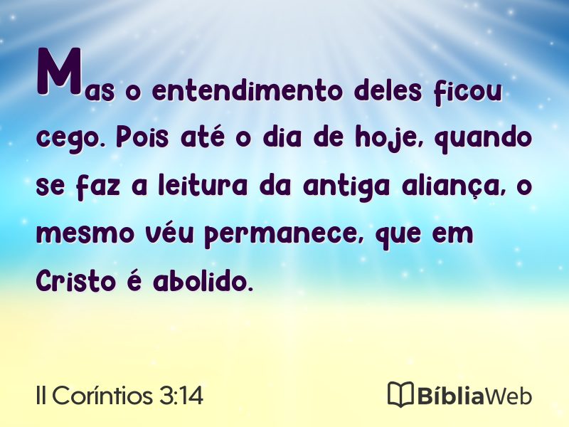 II Coríntios 3:14 em imagem para compartilhar