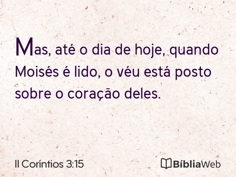 II Coríntios 3:15 em imagem para compartilhar