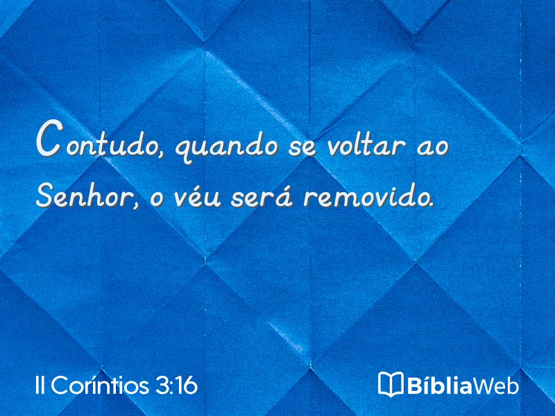 II Coríntios 3:16 em imagem para compartilhar