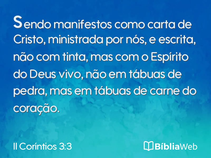 II Coríntios 3:3 em imagem para compartilhar