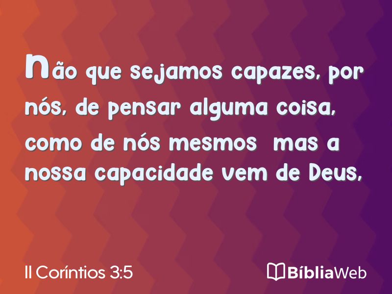 II Coríntios 3:5 em imagem para compartilhar