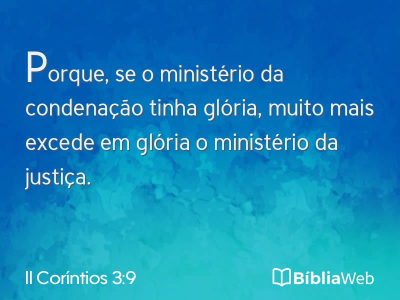 II Coríntios 3:9 em imagem para compartilhar