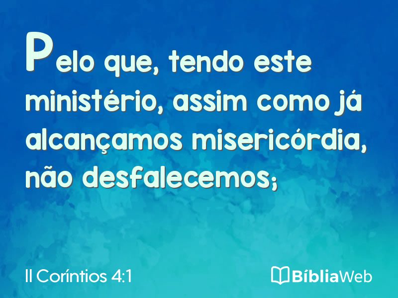 II Coríntios 4:1 em imagem para compartilhar