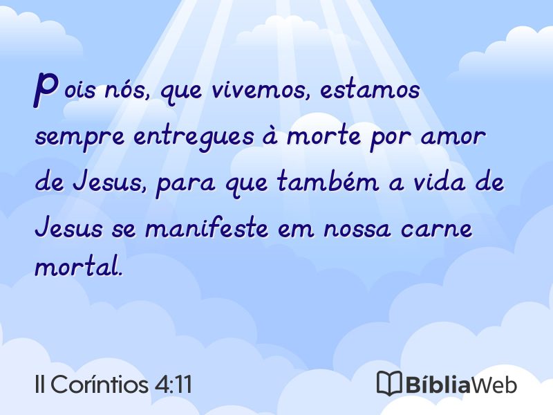 II Coríntios 4:11 em imagem para compartilhar