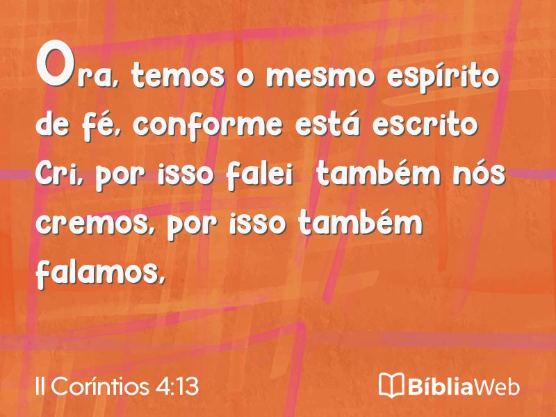 II Coríntios 4:13 em imagem para compartilhar