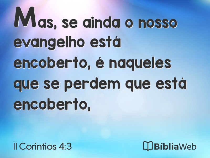 II Coríntios 4:3 em imagem para compartilhar