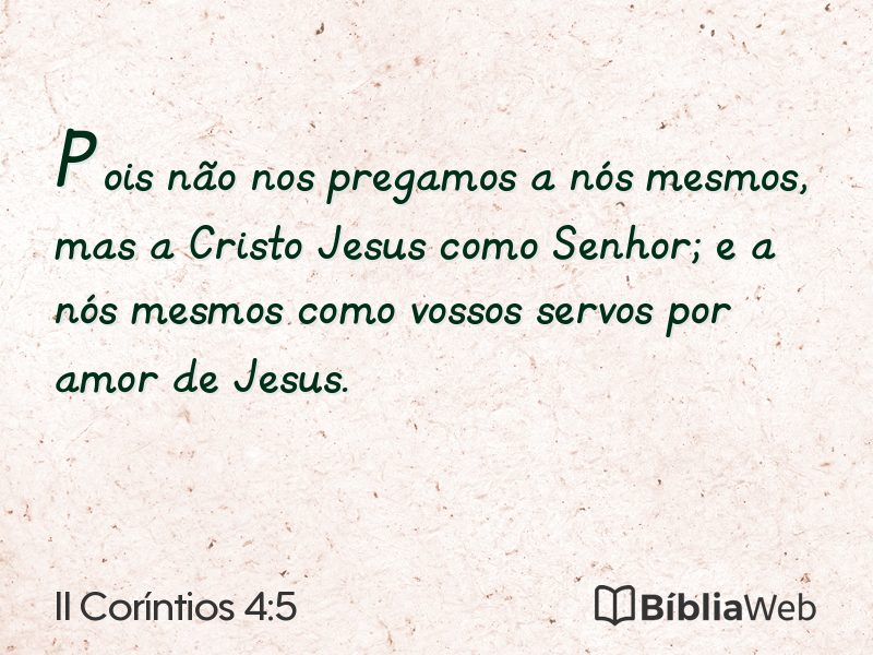 II Coríntios 4:5 em imagem para compartilhar