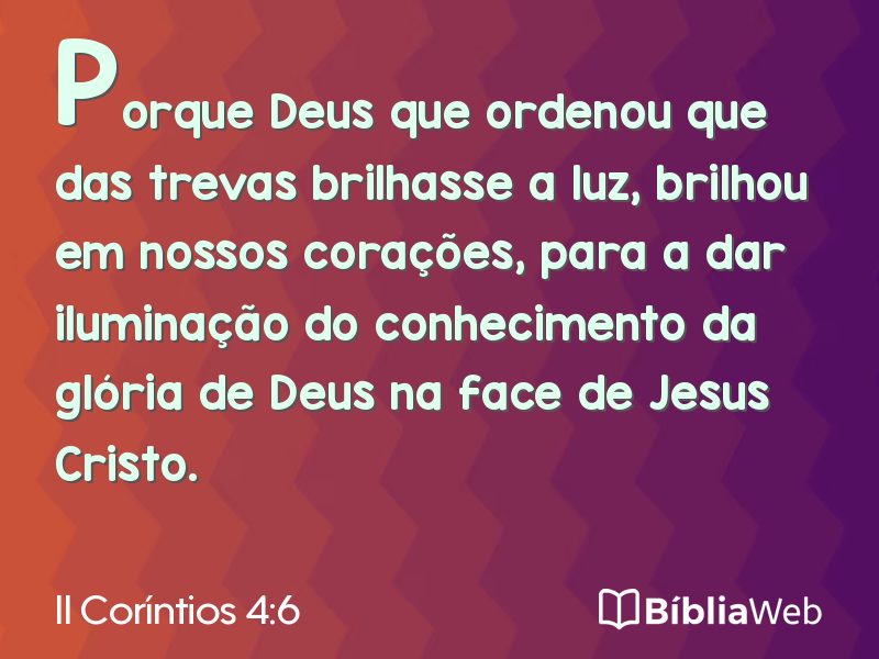 II Coríntios 4:6 em imagem para compartilhar