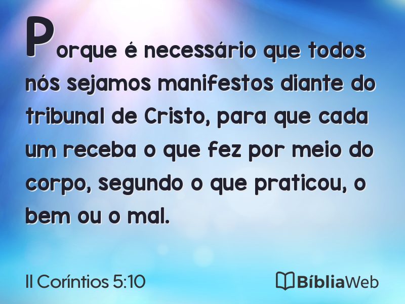 II Coríntios 5:10 em imagem para compartilhar