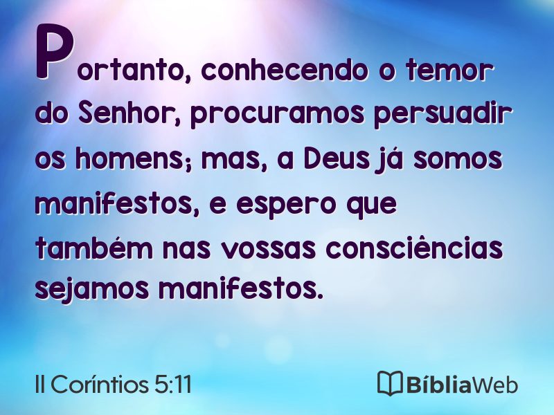 II Coríntios 5:11 em imagem para compartilhar