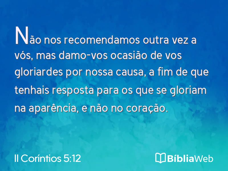 II Coríntios 5:12 em imagem para compartilhar