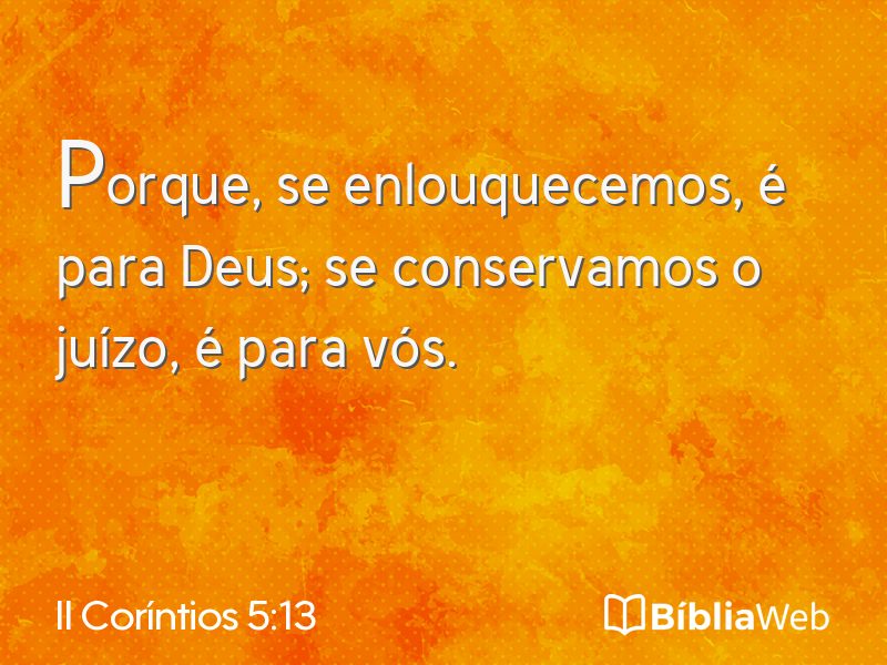 II Coríntios 5:13 em imagem para compartilhar