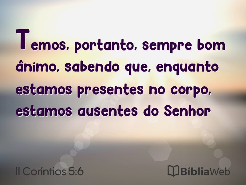 II Coríntios 5:6 em imagem para compartilhar
