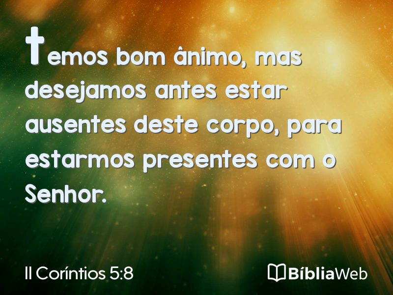 II Coríntios 5:8 em imagem para compartilhar