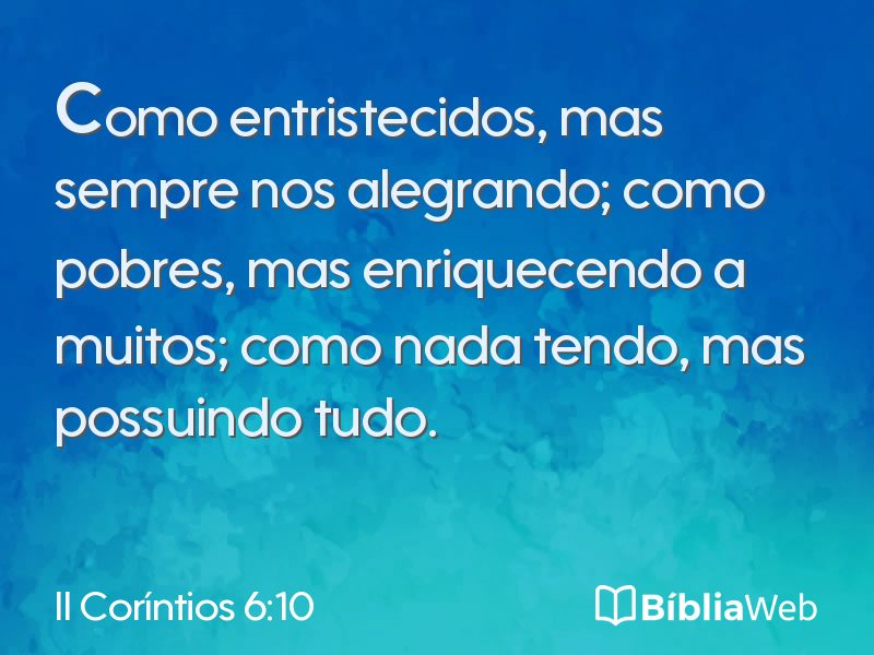 II Coríntios 6:10 em imagem para compartilhar