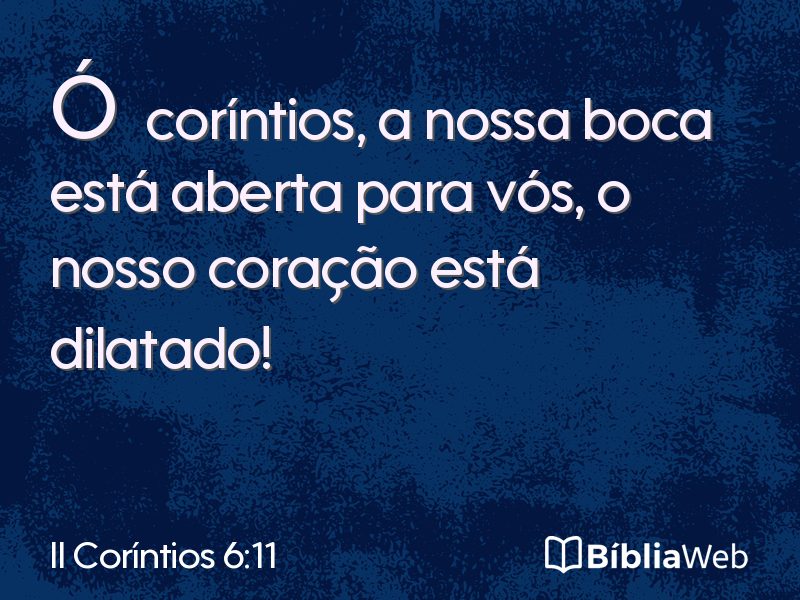 II Coríntios 6:11 em imagem para compartilhar
