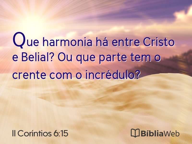 II Coríntios 6:15 em imagem para compartilhar