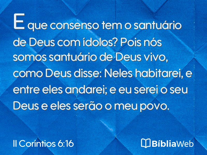 II Coríntios 6:16 em imagem para compartilhar