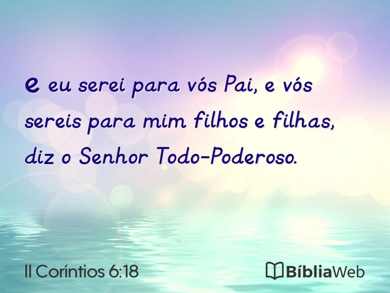 II Coríntios 6:18 em imagem para compartilhar