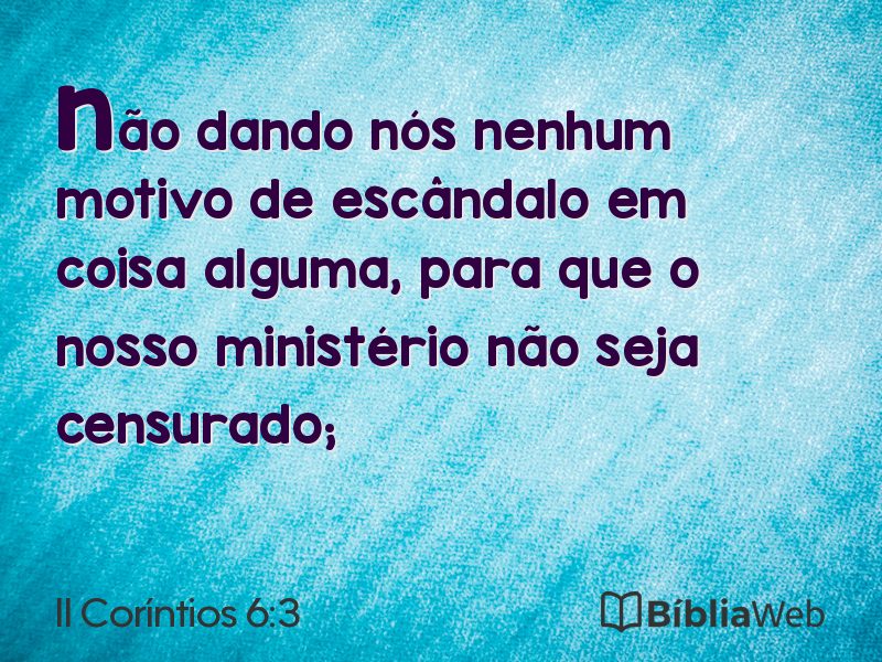 II Coríntios 6:3 em imagem para compartilhar