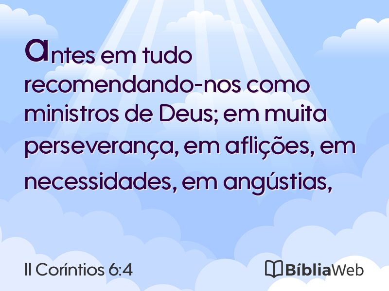 II Coríntios 6:4 em imagem para compartilhar
