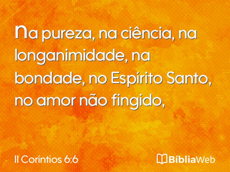 II Coríntios 6:6 em imagem para compartilhar