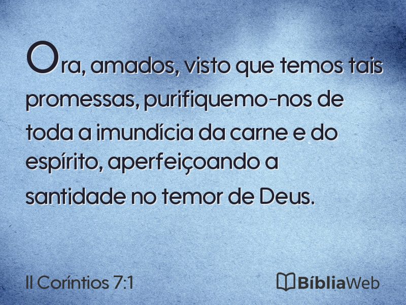 II Coríntios 7:1 em imagem para compartilhar