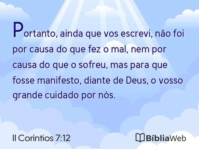 II Coríntios 7:12 em imagem para compartilhar