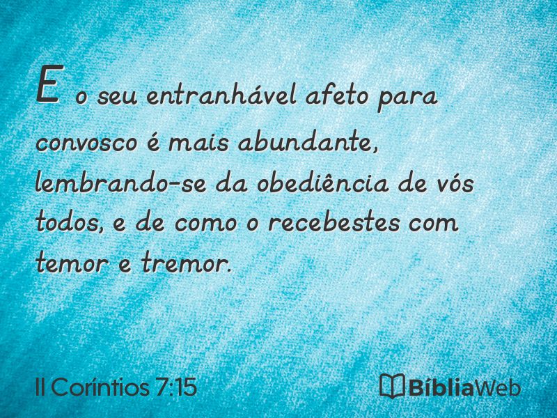 II Coríntios 7:15 em imagem para compartilhar