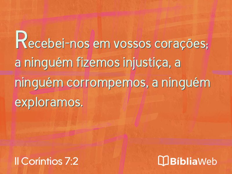 II Coríntios 7:2 em imagem para compartilhar
