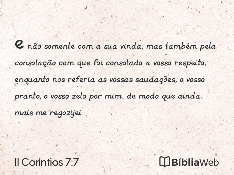 II Coríntios 7:7 em imagem para compartilhar