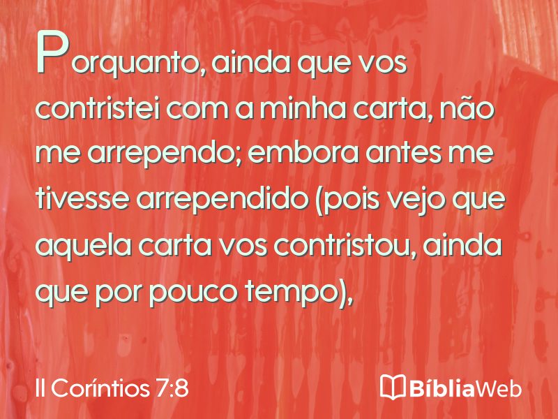 II Coríntios 7:8 em imagem para compartilhar
